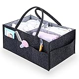 おむつ収納ケース　おむつストッカー　ベビー用品収納バッグ　ブラック　バスケット　おもちゃ入れ　出産祝い