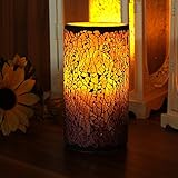 simplux Battery-Powered Mosaic Flameless LED Candle with Timer, 3 x 6', Purple [並行輸入品]