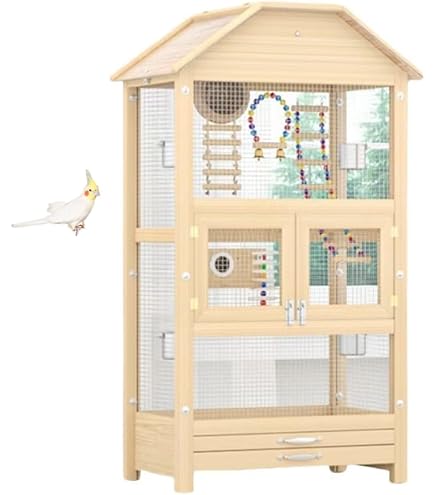 Amazon | 鳥かご 大型のインコケージ 大きな金属オウムバードケージ