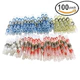 100pcs Wire Connector, Sopoby Solder Seal Heat Shrink Electrical Butt Connectors Terminals Kit Insul