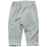 《H29年春物》(日本製) Pample Mousse(パンプルムース) メランスター接結動物と果物刺繍付8分丈パンツ 80cm /GY NO.DP-71308