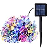ソーラースト リング ライト、21 フィート 50 LED 花妖精ガーデン文字列ライト屋外、自宅、芝生、結婚式、パティオ、パーティーや休日の装飾を花します。Multi-Color