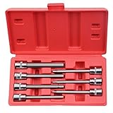 Goplus 7ピース3 / 8インチExtra Longメトリック六角ビットソケットセットwithケース