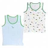 ランニングシャツ 肌着 2枚組 ベビー 男の子 タンクトップ サックス-ホワイト 95