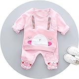 Pojour ベビー服 女の子男の子 可愛い兎上下セット キッズ 赤ちゃんパジャマ 丸首　シャツ+ロングパンツ スポーツスーツ 長袖 春秋 出産祝い
