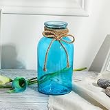 Firlar　花瓶 花器　ガラス　フラワーベース 一輪挿し　ガラスボトル 水栽培 ファッション　インテリア飾り 北欧雑貨　ヨーロッパ風　プレゼント　ロープ付き 工芸品 飾り花器　ブルー