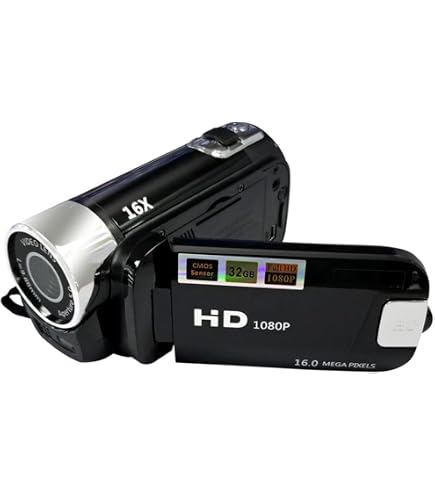 1080P Video Camera, Camcorder with 16 MP, 16x Digital Zoom