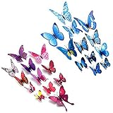 AmaonmR 96pcs 8 Packages 3d Butterfly Wall Stickers Murals Removable DIY Butterflies Wall Decals Wal