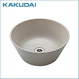 カクダイ 丸型手洗器(白砂) 493-043-W