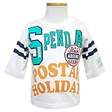 (ポスター) POSTAR アメカジロゴ 7分袖 Tシャツ ネイビー　110cm