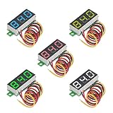 5個 Miniミニデジタル電圧計DC 0.28インチ3線DC 0-100Vミニデジタル電圧計ゲージテスターLEDディスプレイ逆極性保護と正確な圧力測定5色