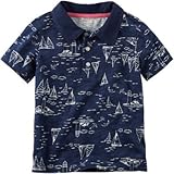 カーターズ Carter's/ プリントスラブジャージポロ ブルー トップス半袖シャツ 18ヶ月【並行輸入】