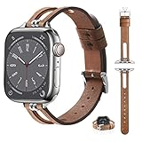 【AmazonJP 限定ブランド】 Apple Watch バンド/アップルウォッチ バンド 本革レザー 細身 エレガントでユニックな仕様 