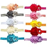 （イーエフイー）EFE 10本セット　子供ヘッドバンド　ストレッチ　ソフト　ローズ花|ヒマワリ花|ラインストーン　プレゼント　ギフト　幼稚園　百日　10色