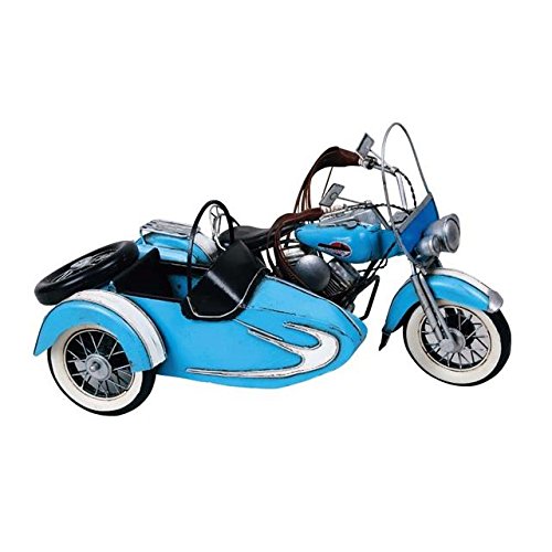 ブリキのおもちゃ バイクのおもちゃ ヴィンテージバイク ビンテージバイク アメリカン雑貨 アンティークトイ サイドカー ブルー オートバイ ミニチュアモデル ミニカー 模型が楽しくなるホビー通販サイト ホビコム