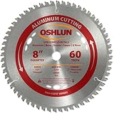 Oshlun SBNF-080060 8-Inch 60 Tooth TCG Saw Blade with 5/8-Inch Arbor (Diamond Knockout) for Aluminum