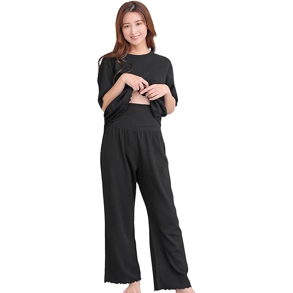 【riri】エメフィール☆リブモールニット☆腹巻付き☆長袖上下☆3色まとめ Amazon | [エメフィール] リブモール ニット 腹巻き付き ルーム