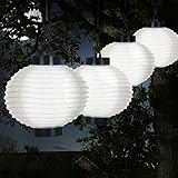Pure Garden 50-19-W Outdoor Solar Chinese LED Lanterns White [並行輸入品]