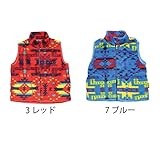 【SiShuNon/シシュノン】ZIPフリースベスト　 ネイティブ柄 110 7 ブルー