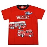 トミカ TOMICA パトカー 消防車 ブルトーザー ミキサー車 半袖Tシャツ 子供用 キッズ ベビー fo-ht05 110 G柄