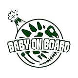 ステゴサウルス 化石 BABY ON BOARD ステッカー ダークグリーン 深緑