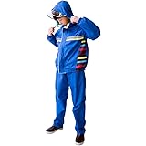 [YYCMEW] レインコート キッズ 子供用 レインスーツ 上下セット 男女兼用 反射材 収納ポーチ 付き カッパ 雨具 小学生 撥水加工 アウトドア S/M/Lサイズ (ブルー, M)