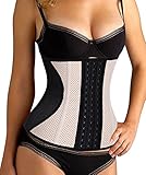 gotolyレディースラテックスウエストトレーナー補正下着コルセットボディシェイパーwith 9スチールボーン入り 4L ブラック