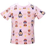【本体綿100％】【UV加工】2017年 夏物 アンパンマン 天竺 ぬいぐるみ総柄プリント 半袖Ｔシャツ Anpanman ピンク◇80cm