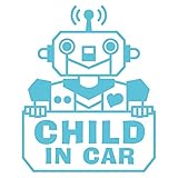 imoninn CHILD in car ステッカー　【シンプル版】　No.50　ロボットさん　（水色）