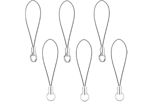 [HiSumato] 携帯ストラップパーツ 二重リング付きストラップ (黒6本)