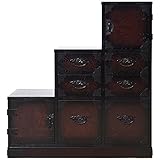 大川家具 アビライト 日本製 タンス 民芸調シリーズ 階段タンス 左下がり MN0036