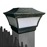 CHEEKON 160601BE Outdoor Garden Solar LED Post Cap Lights,Deck,Fence,Cast Magnesium Alloy,Bronze [並行