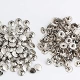片面カシメ 100組セット (頭10mm 足8mm, シルバー)