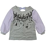 【春物】 SCOLAR(スカラ) 天竺+袖布帛ストライプ長袖Tシャツ 130cm/杢グレー NO.CH-16SP-SC02