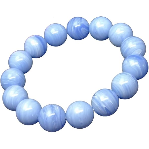 Amazon | 【東昇天然石】ブルーレースアゲート ブレスレット 14mm 111
