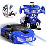 PROJIA ラジコン 2 IN 1 当店オリジナル 変形ロボット+壁・天井・床を激走！ スーパーカー型 ラジコン カー おもちゃ車 新感覚 RC カー 小型 LED搭載 リモコンカー ウォールラウンダー WALL ROUNDER 吸着 簡単操作 ラジコンカー プレゼント クリスマス 趣味