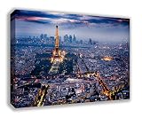 パリフランススカイラインエッフェル塔キャンバス壁アート 44" X 26" DP_1640