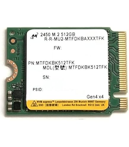 内蔵型SSD Micron m.2 2230 NVME SSD 2400 1TB 1TB Micron 2400 M.2 2230 NVMe PCIe 4.0x4 SSD MTFDKBK1T0QFM