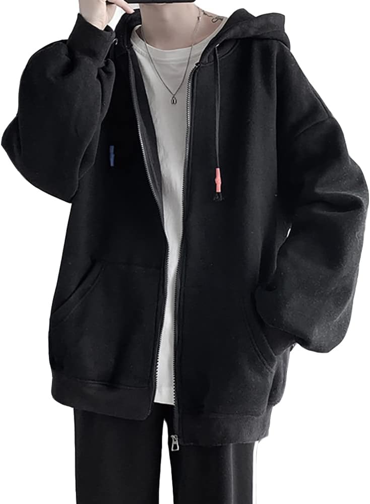 [foveitaa] ジップ パーカー メンズ 秋服 オーバーサイズ 大きいサイズ ゆったり ユニセックス 長袖 春秋服 人気 無地 柔らかい肌触り 快適 トップス スポーツ 男女兼用