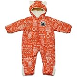 2017年 UZUCHAT 総柄 中綿おくるみコンビ スノーコンビ 防寒衣料 撥水加工 UZULAND オレンジ◇80cm