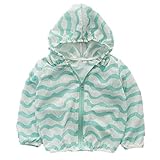 PAPA KIDS　子供服 子供コート ベビーアウター ス キッズジャケット 花柄 カッパ レイン コート 長袖 薄手女の子 日焼け止め UVカット 冷房対策 軽量スポーツ (80cm, グリーン)