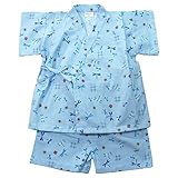 盛夏 甚平(ジンベイ) 【日本製】サザンクロスプリントとんぼ柄甚平スーツ 90cm/サックスブルー NO.OG-1607