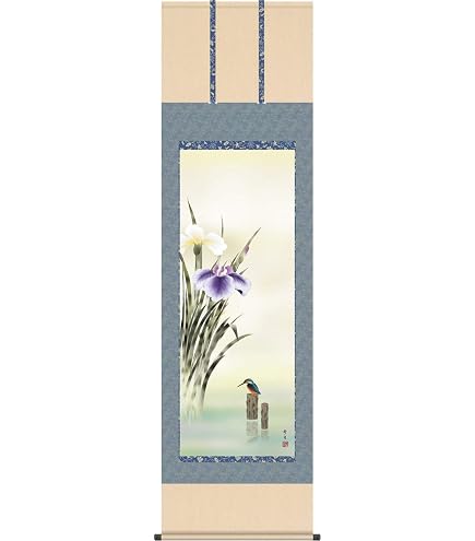 Amazon.co.jp: 掛け軸 掛軸 酒井 抱一（さかいほういつ）・ 燕子花に