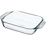 Pyrex Rectangular Baking Tray with Borosilicate Glass, 27 cm x 17 cm x 6 cm Size, Clear