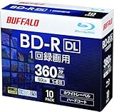 バ ッファロー BD-R DL 50GB 10枚パック 1-6倍速 ホワイトレーベル RO-BR50V-010CW/N