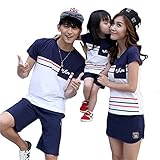 （JUTAOPIN）【親子 ペアルック】 親子 ペア ｔシャツ ＆ ショートパンツ レディース スカート 親子ペア パパ 可愛い 半袖 春 夏 メンズ 子供 男の子 女の子 mka5299-パパ-XL
