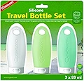 Coghlan's シリコン製トラベルボトルセット クリア グリーン ブルー 89ml