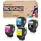 MEGOFFICE 互換トナーカートリッジ Lexmark 78C10K0 78C10C0 78C10M0 78C10Y0 78C10 CS421dn CS521dn CS622 CS622de CX421 CX522ade CX622用 2 CX62。 2ade CX625 CX625ade プリンター (4個パック)
