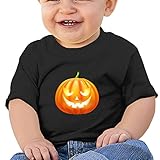 ファッション ボーイとガール 嬉しいカボチャの笑い　遊びの誘い 丸首シャツ 体に合う Black Size 12 Months