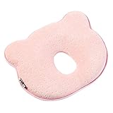 Seacan ベビー枕 赤ちゃん枕 絶壁防止 頭の形を守る 汗とり 快眠 寝ハゲ対策 低反発ピロー 通気まくら 洗える ベビーの肌に優しい 小熊型 　 (ピンク)